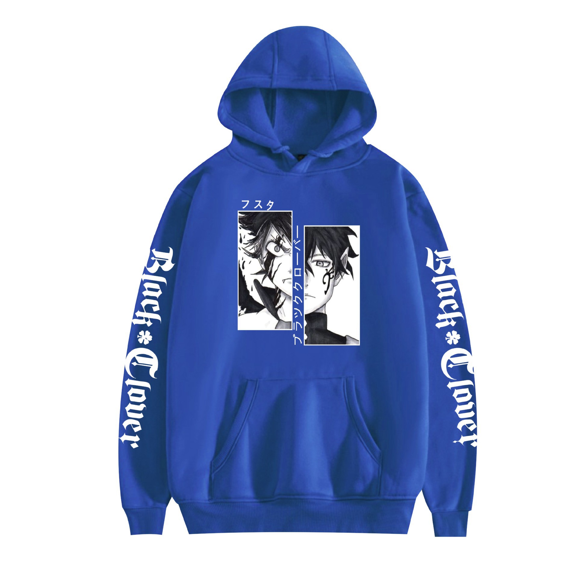 Comercio exterior black clover negro trébol de cuatro hojas periférico con capucha de terciopelo sudadera con estampado transfronterizo hoodie