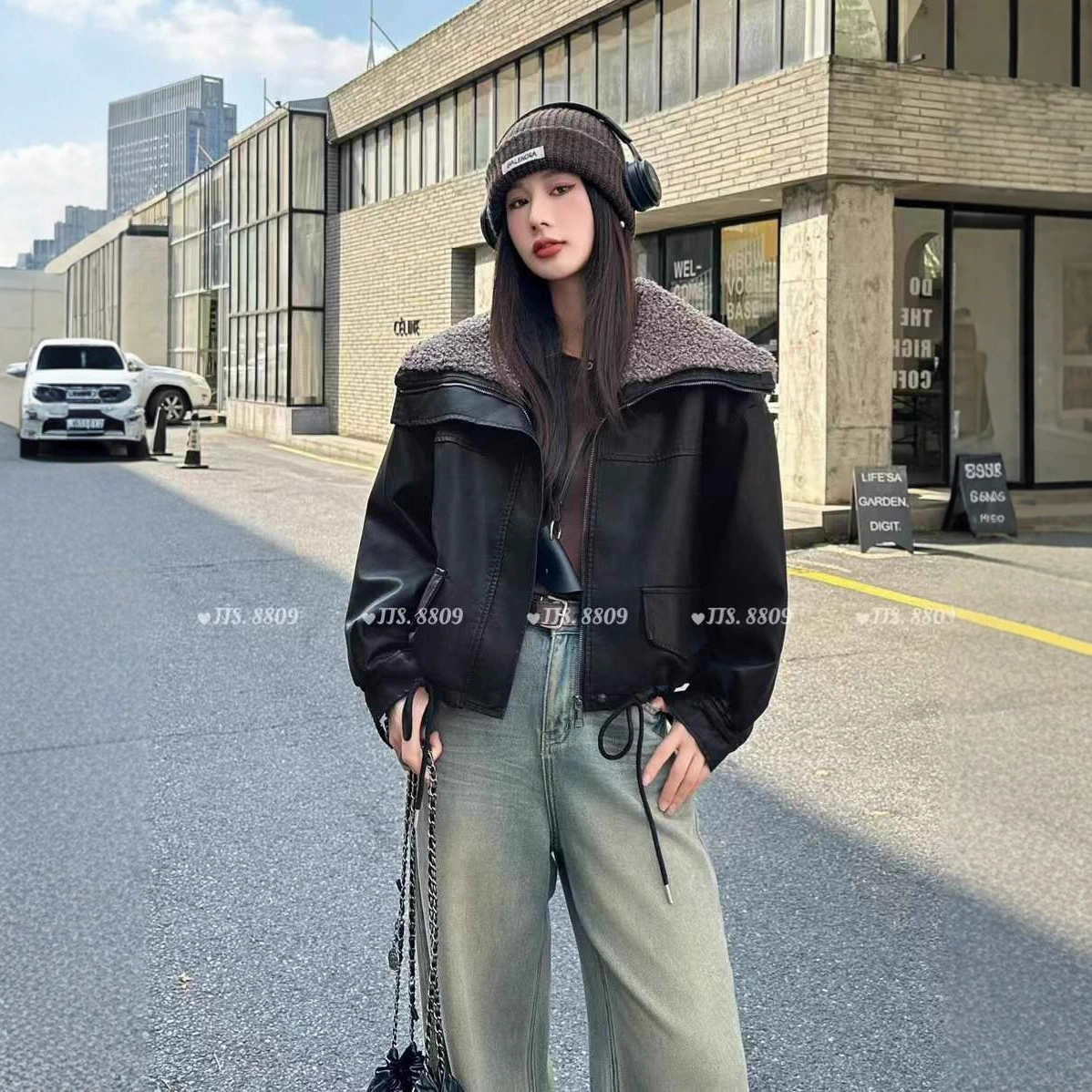 Fleece short winter small jacket, for teenagers
