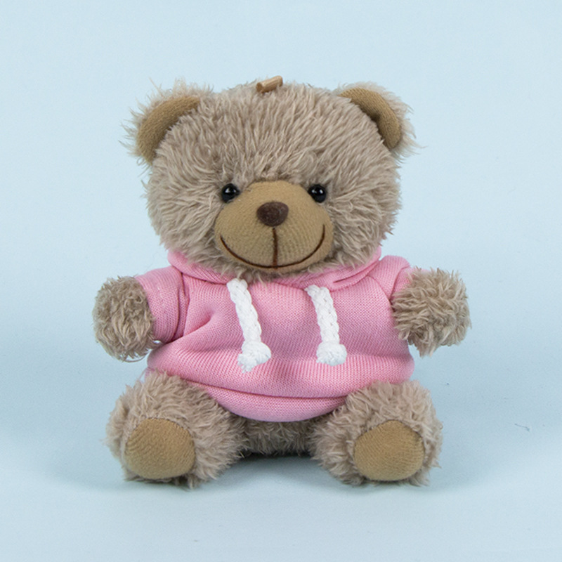 Lindo osito llavero colgante regalo creativo muñecas de peluche vestidas osito de peluche colgante de mochilas escolares para parejas