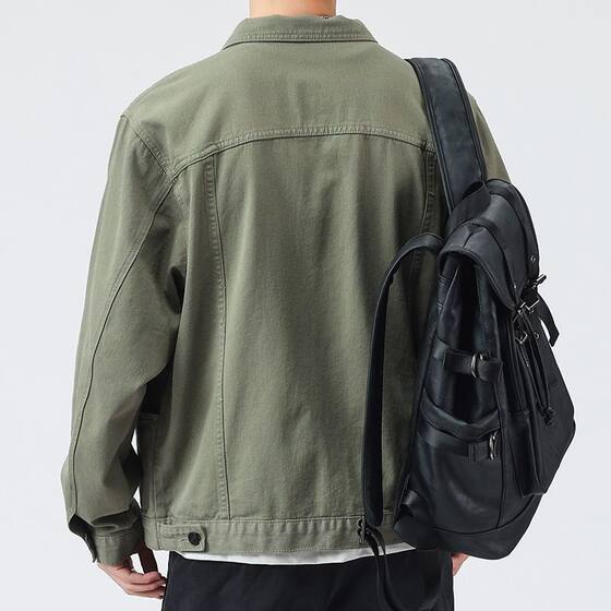 Spring New Men's Jeans Spring and Autumn Cotton Loose Tooling Denim Top Casual Jacket Men's Jacket