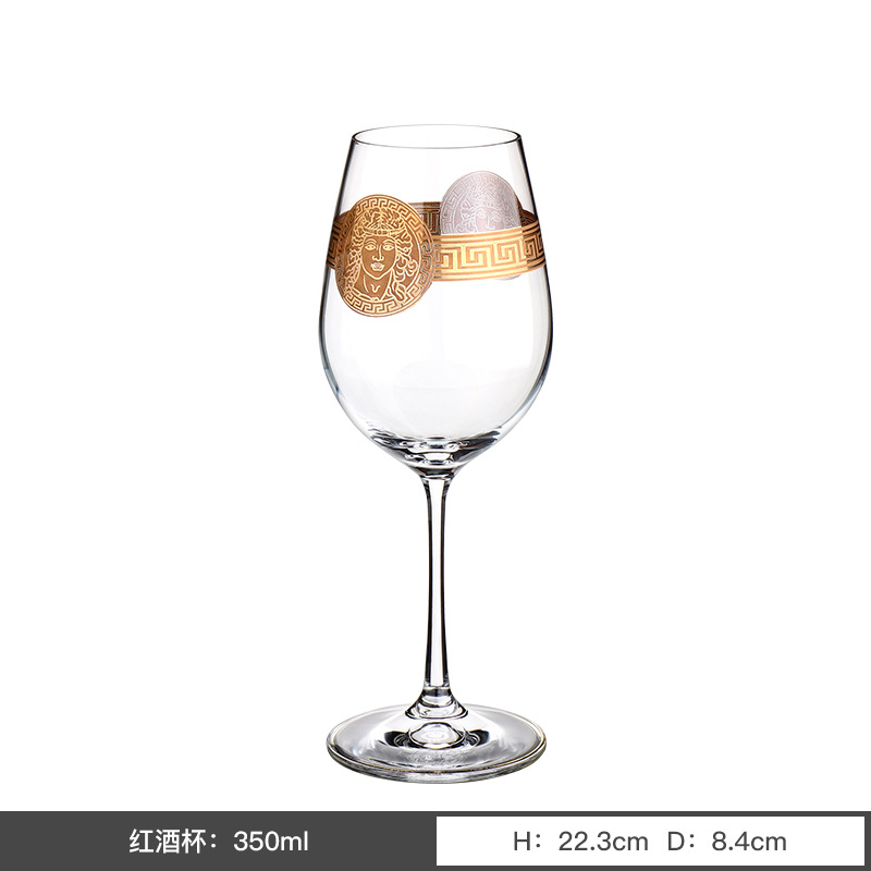 Tazas de vino de cristal importadas a medida de la República Checa sin plomo, vasos de vino europeos caseros de lujo