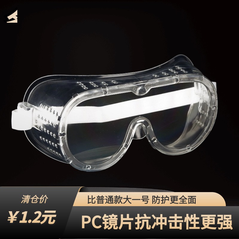 厂家直销劳保眼镜防风防飞溅实验室工业护目镜打磨灰尘多孔大风镜