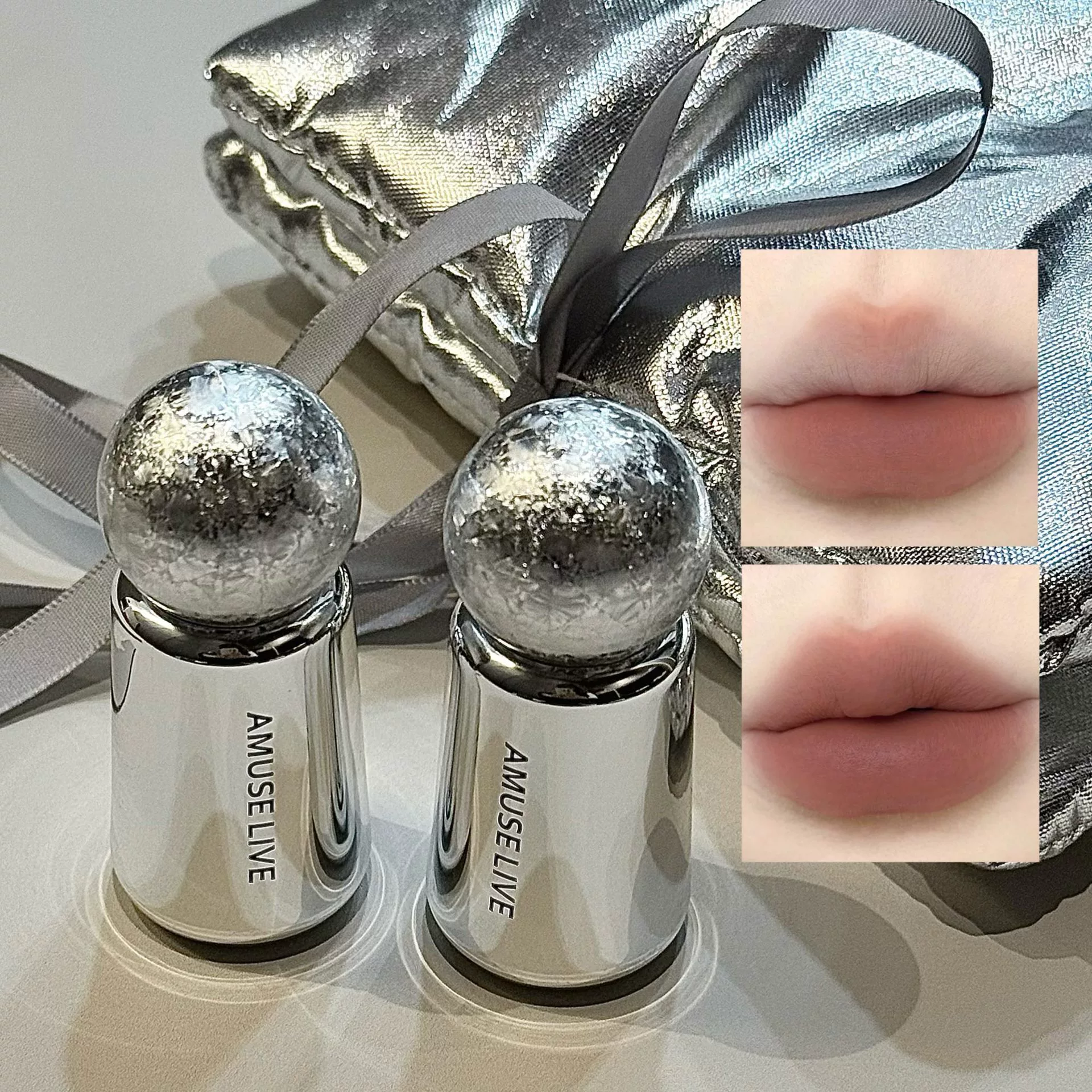 Matte Lipstick (AMUSE LIVE) translucent shading, long-lasting glossy-matte finish