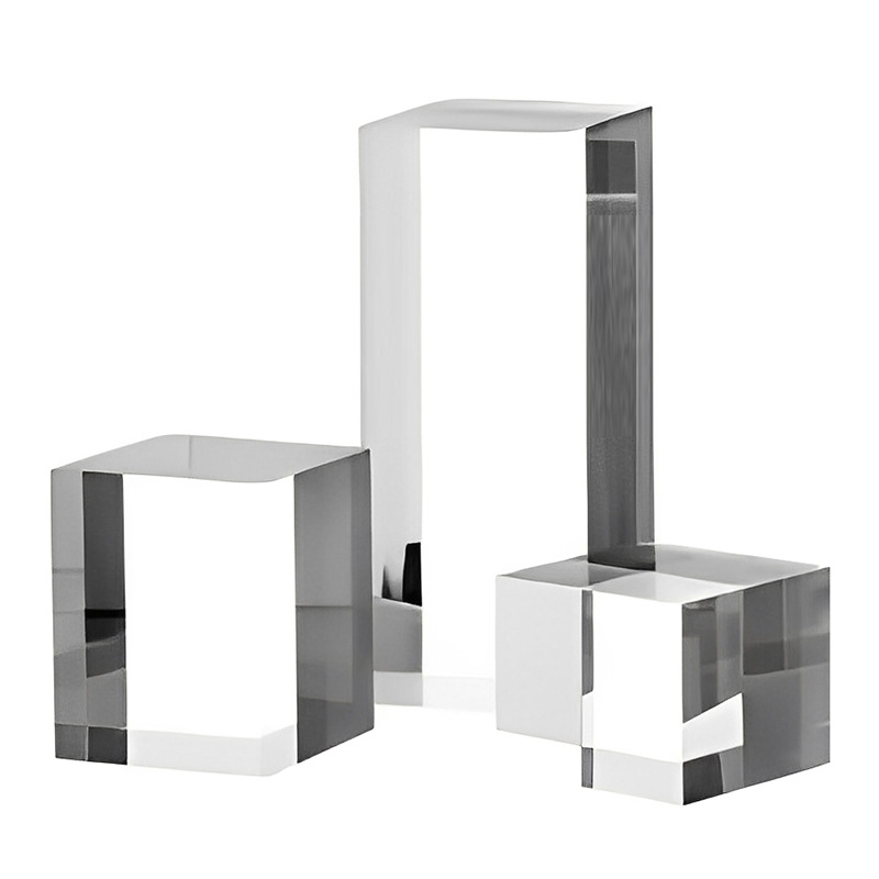 Columna acrílica transparente cuadrada columna cuadrada joyería adornos base modelo base mano columna de visualización de cosméticos