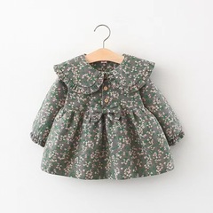1502 Children's clothing wholesale new autumn baby girl small floral cotton long-sleeved dress Korean princess dress