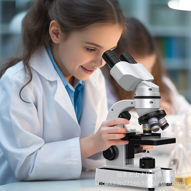 跨境高清显微镜专业高倍显微镜中小学生生物实验益智儿童科教玩具|undefined