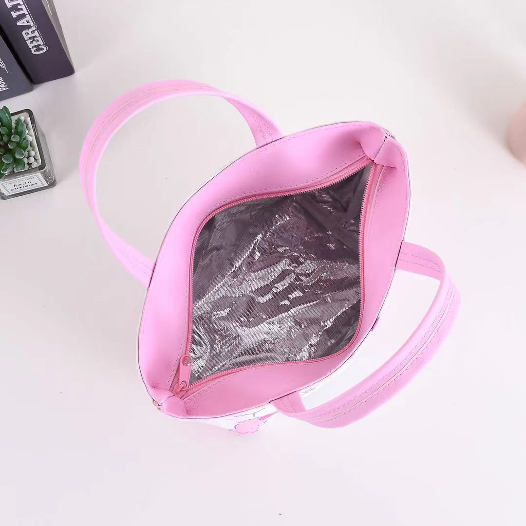 Simple cartoon Kuromi portable lunch box bag inner outdoor thermal bag milk bottle water bottle storage bag large