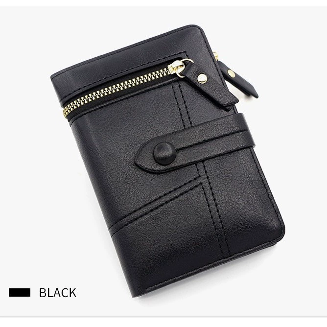 Короткий японский кошелёк из полиуретана с молнией, (跨境交易), стиль Chanel