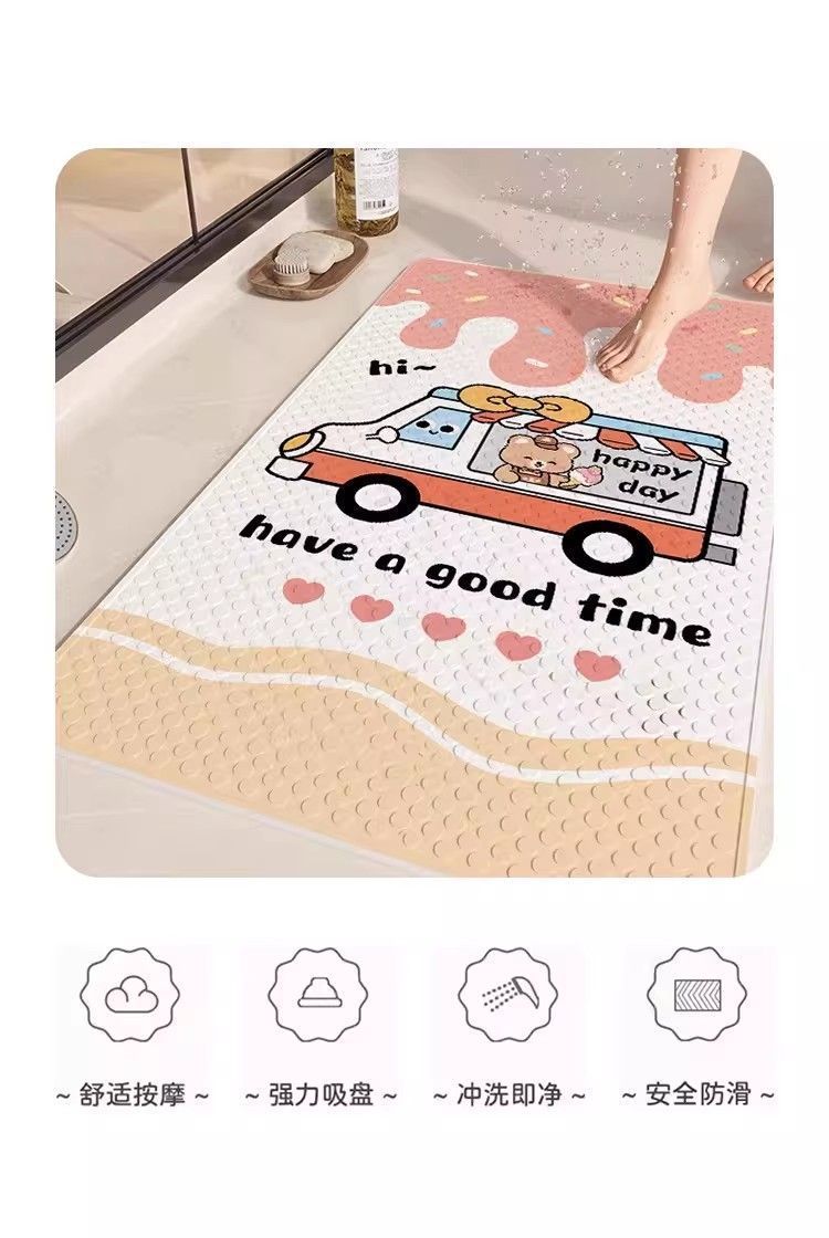 Bathroom anti-slip mat for children, shower room baby bath anti-fall waterproof mat, toilet bathroom suction cup foot mat