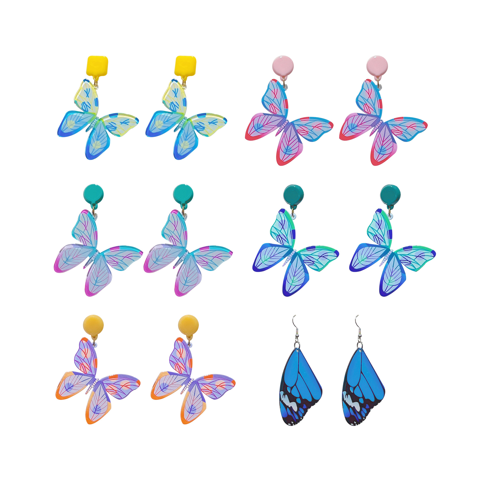 1 Pair Sweet Butterfly Arylic Epoxy Women's Drop Earrings display picture 3