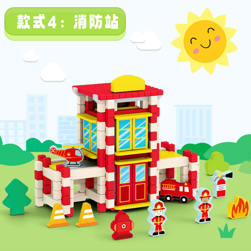 魯班の組み立て式積み木、子供向け組み立てハウス、小さな建築家、知育玩具、親子早期教育玩具、誕生日プレゼント|undefined