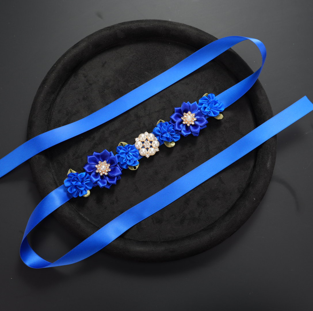 Blue headband pearl
