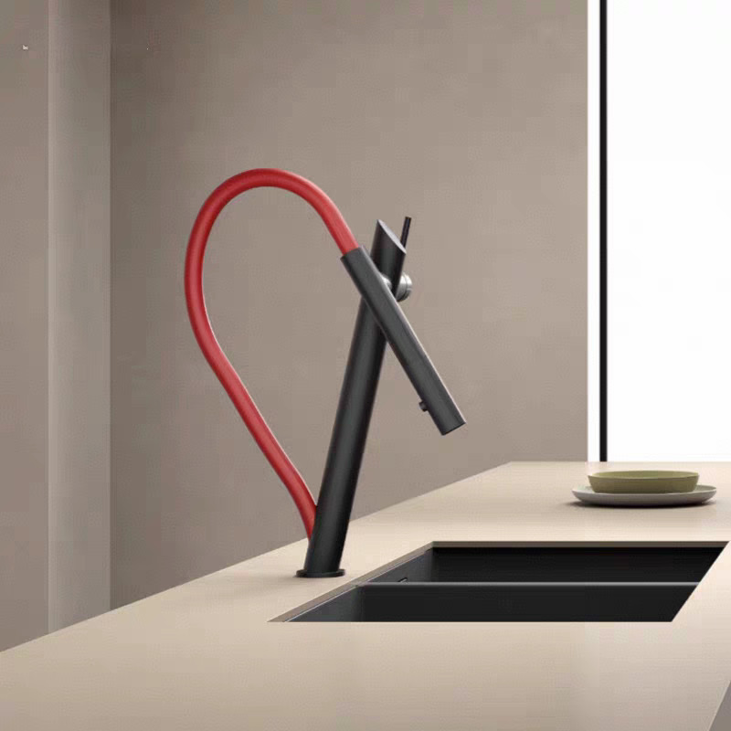 Cross-Border European and American Black and Red Magnetic Kitchen Faucet Sink Faucet Sink Universal Rotating Faucet Cross-Border European and American Black and Red Magnetic Kitchen Faucet Sink Faucet Sink Universal Rotating Faucet