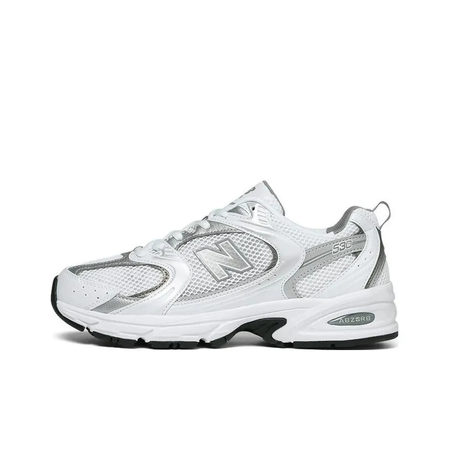 Кроссовки New balance низкие серебристо‑белые, многослойные размеры