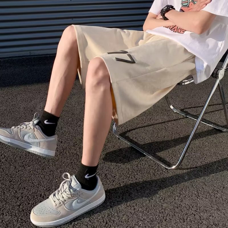 Apricot Heavy Suede Shorts Men's Summer Trendy Brand Fashionable Foaming Mid-length Pants Casual High Street Loose Half-length Pants Apricot Heavy Suede Shorts Men's Summer Trendy Brand Fashionable Foaming Mid-length Pants Casual High Street Loose Half-length Pants