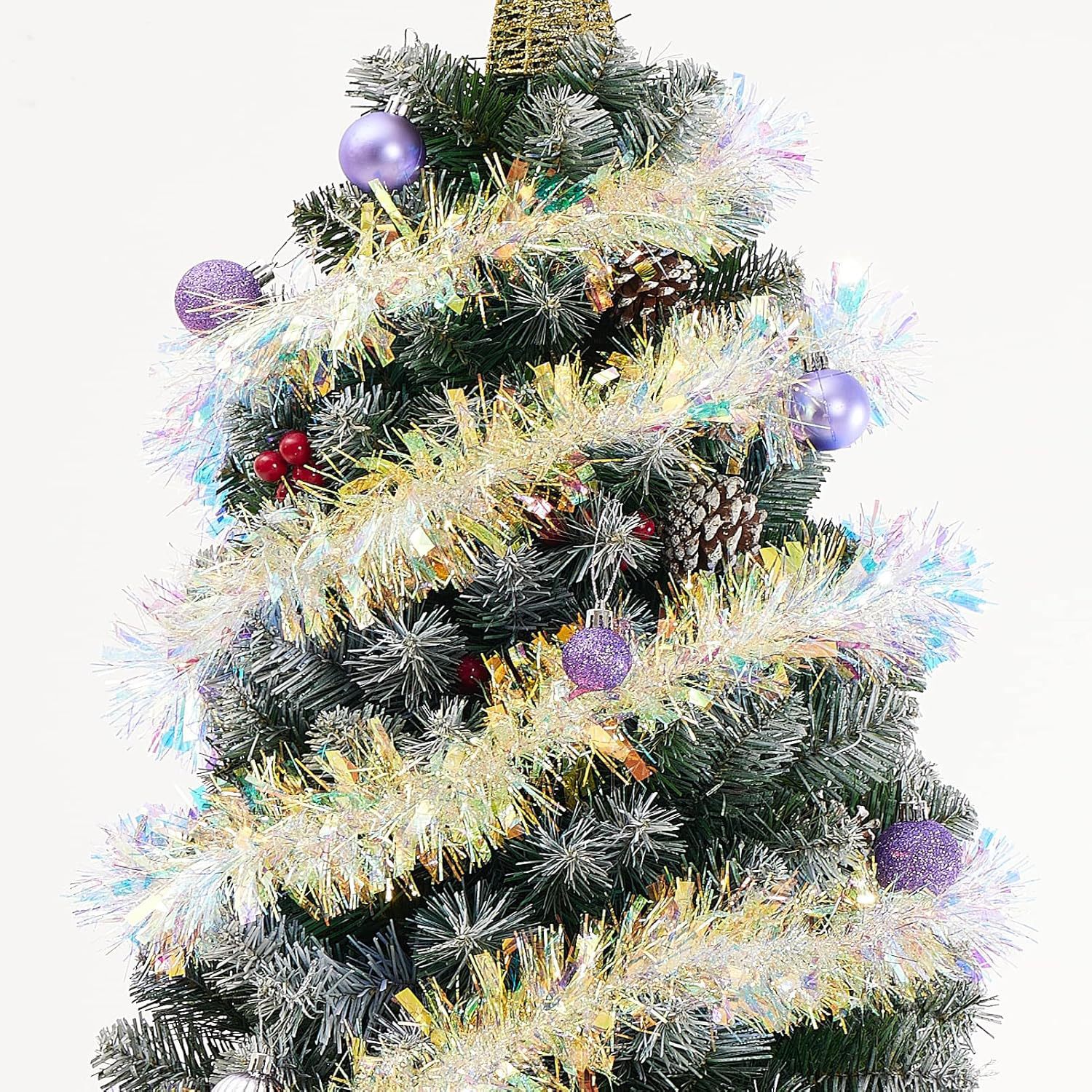 Explosiones transfronterizas de 2m 9cm coloridas rayas de lana iris de color Navidad decoración de bodas de flores accesorios