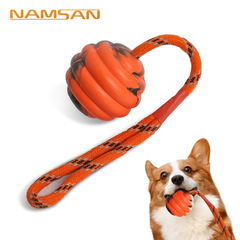 Pet Toy Ball Rope Rubber Training Interactive Bite-Resistant Educational Molar and Teeth Cleaning Ball Factory Direct Sales