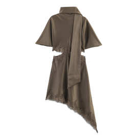 外贸新款欧美风 修身显瘦蕾丝丝缎质感连衣裙5919041