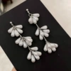 Earrings drop-shaped pearl, silver 925 sample