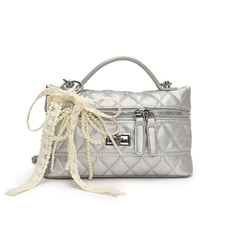 Bolso de caja de fragancia pequeña de alta gama para mujer 2025 nuevo bolso de hombro de cadena de diamantes de venta caliente bolso cuadrado pequeño de todo fósforo de moda