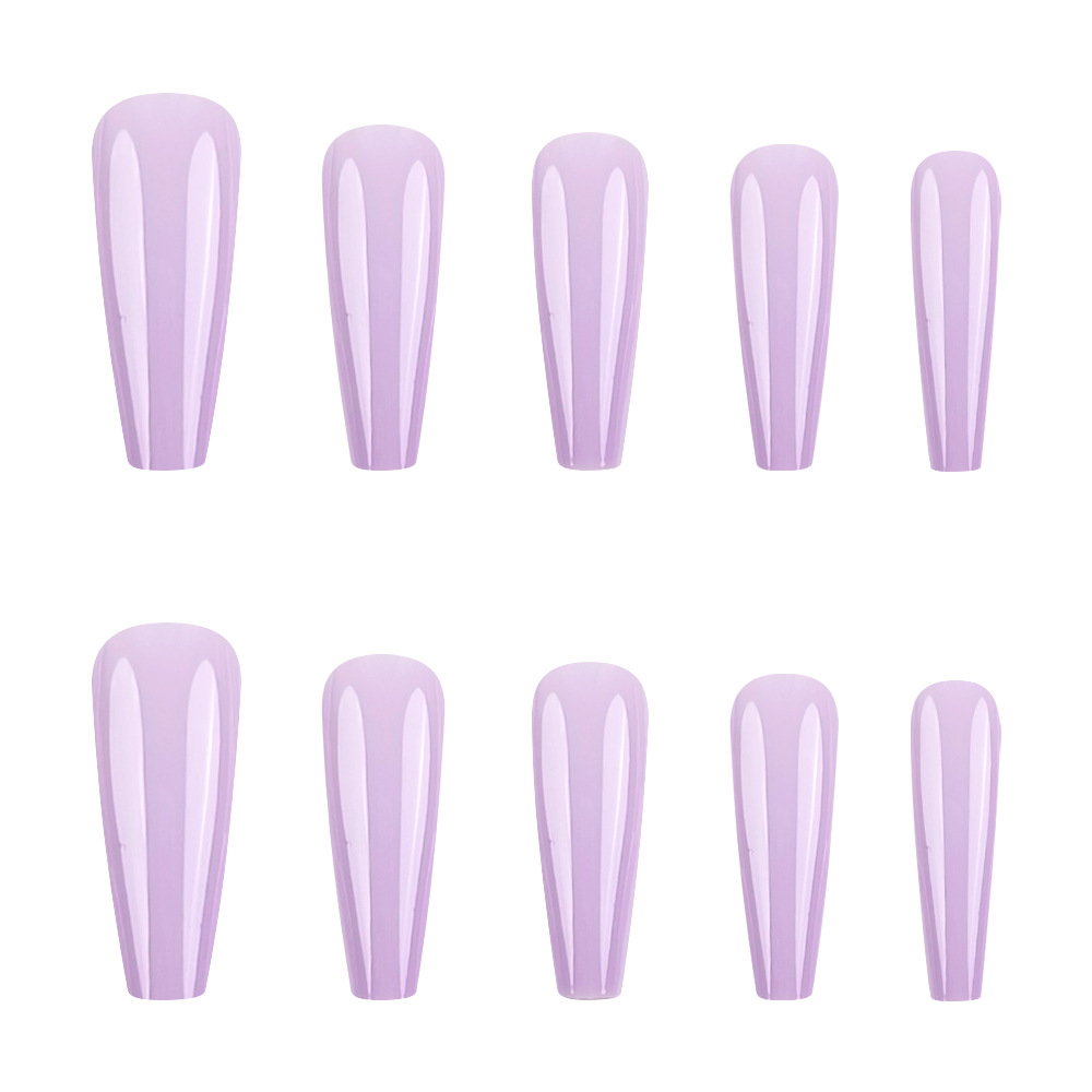 Tarato púrpura brillante cara usar uñas de moda de color sólido parche de uñas falsas de estilo europeo y americano venta caliente 24 piezas de ataúd de uñas image 5