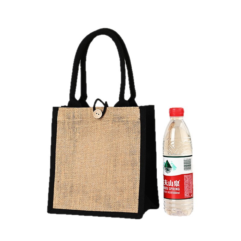 Bolsa de arpillera en stock bolsa de arpillera de lona con costuras bolsa de arpillera portátil tridimensional bolsa de arpillera laminado de gran capacidad personalizada