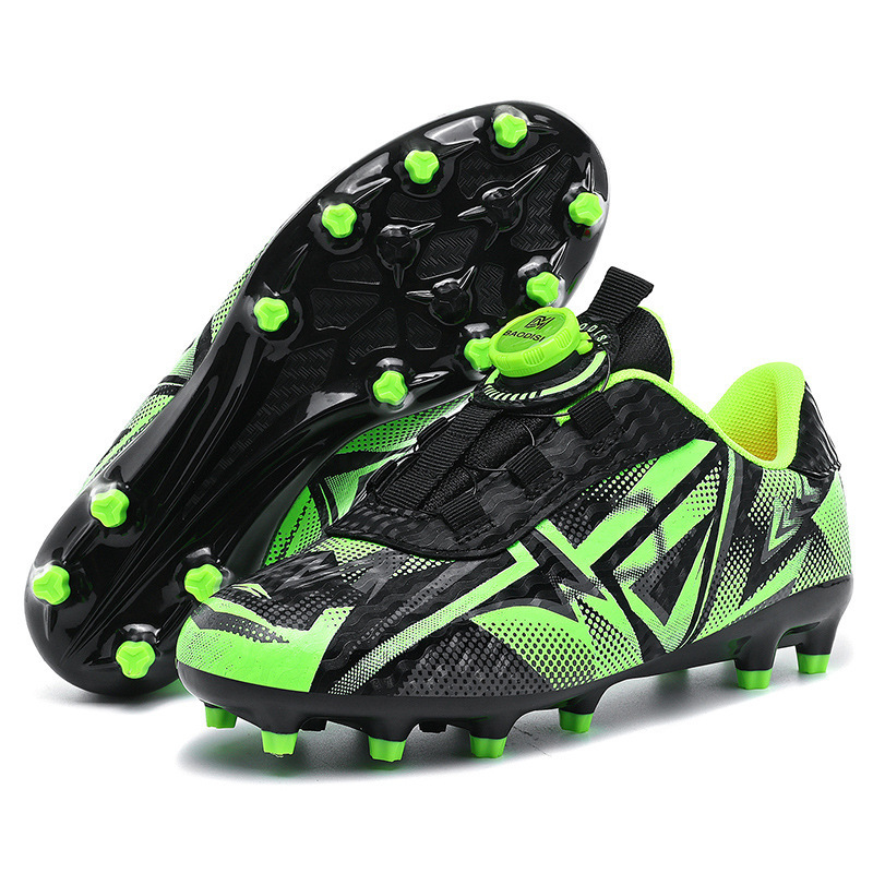 Zapatillas de Fútbol con Cierre Giratorio para Niños de Cuero Artificial Ligeras