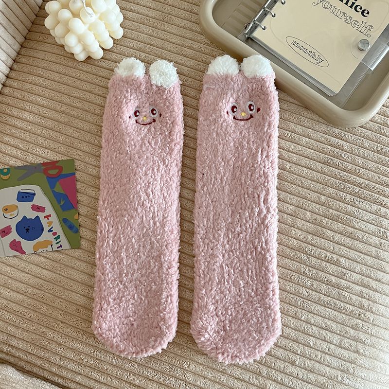 Calcetines de Piso de Media Caña de Vellón de Coral Engrosados y Antideslizantes para el Hogar image 10