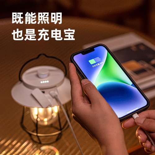 New outdoor camping lamp usb rechargeable camping tent portable hanging portable retro horse lantern atmosphere lamp cross-border