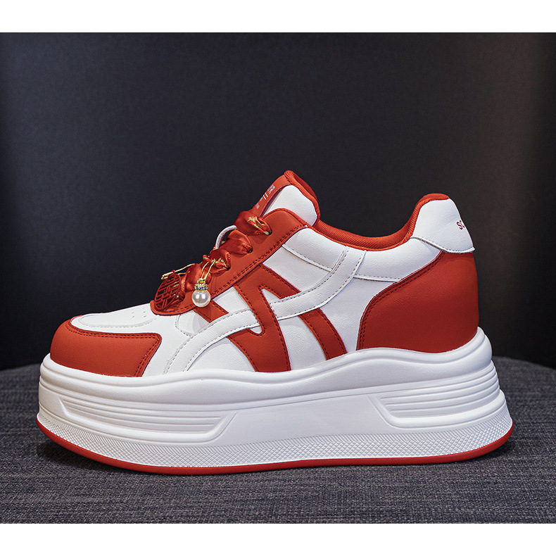 Giày sneaker nữ đế dày tăng chiều cao phong cách thể thao — M2963 màu đen, M2963 màu trắng, M2963 màu đỏ chi tiết 23