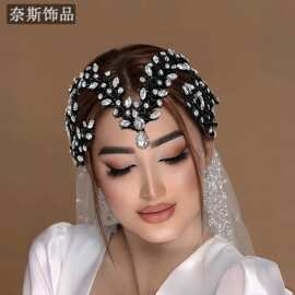 奈斯NS380 欧美新娘创意款发带镶钻闪耀头带派对舞会手工编织头饰