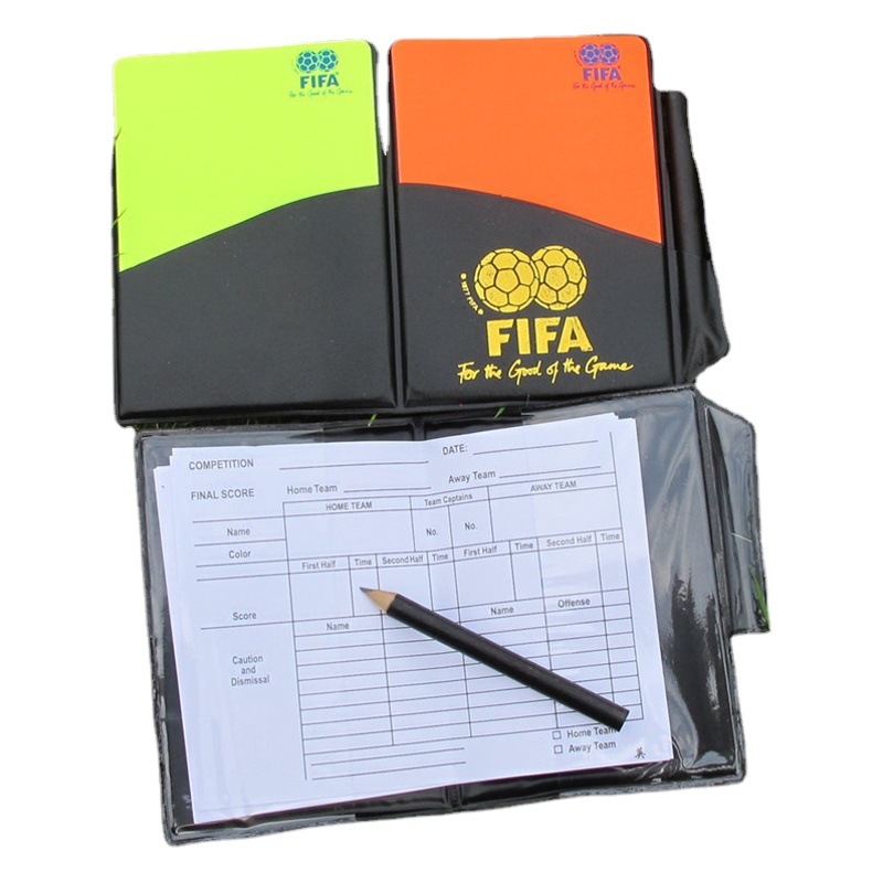 Football red and yellow Brand Factory wholesale football referee equipment football referee red card yellow card with pen with book