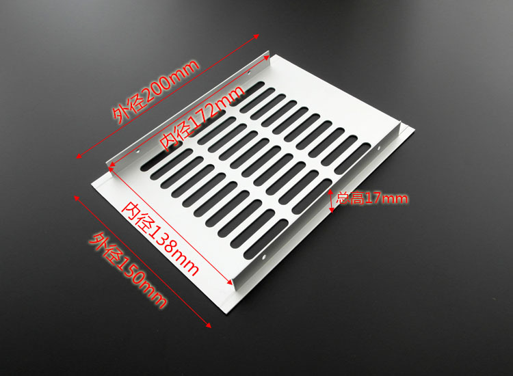 Fábrica al por mayor de aleación de aluminio red de ventilación rectangular armario ventilación de ventilación de ventilación de ventilación multipropósito