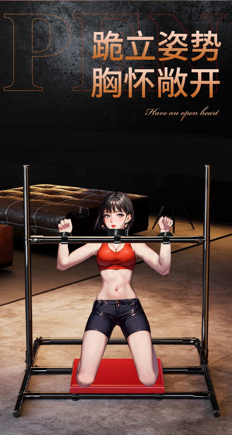 Adult Bondage Restraint Set with Leather and Metal Handcuffs, Black — detail image 16