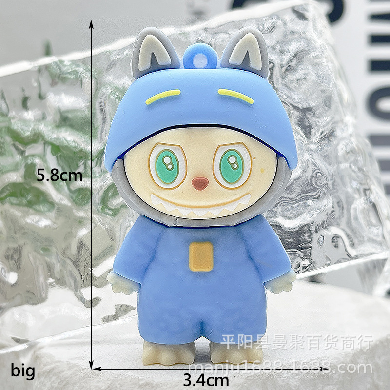 卡通拉布布钥匙扣公仔盲盒挂件跨境labubu迷你手机小挂件拉布布配|undefined