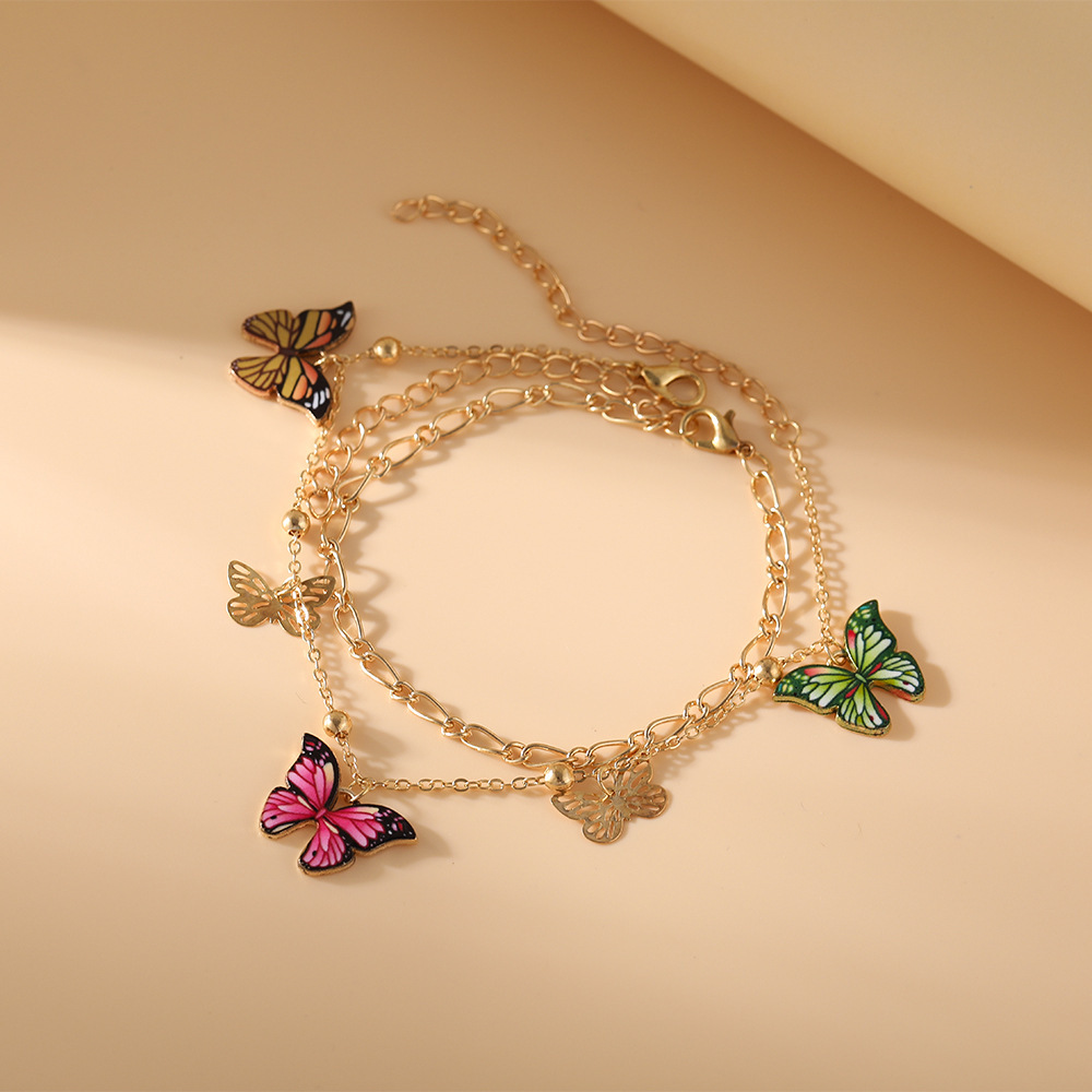 Fashion Butterfly Alloy Plating Anklet