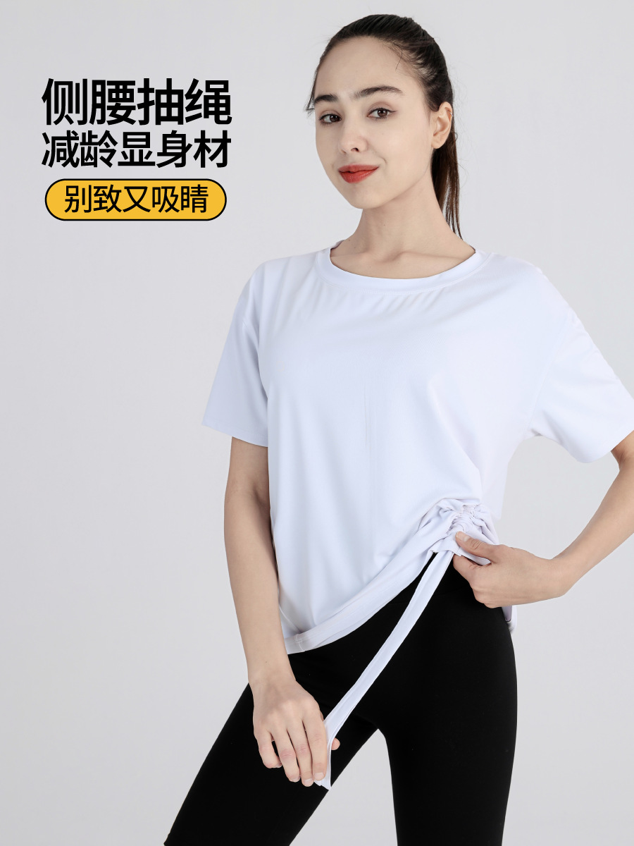 Yoga Clothes Women's Spring and Summer 2022 Short-sleeved Quick-drying Clothes T-shirt Slimming Internet Popular Fitness Clothes Morning Running Loose Sports Top