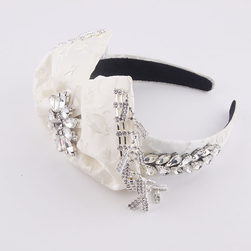 Baroque Diamond-studded Tassel Bow Flower Headband display picture 7