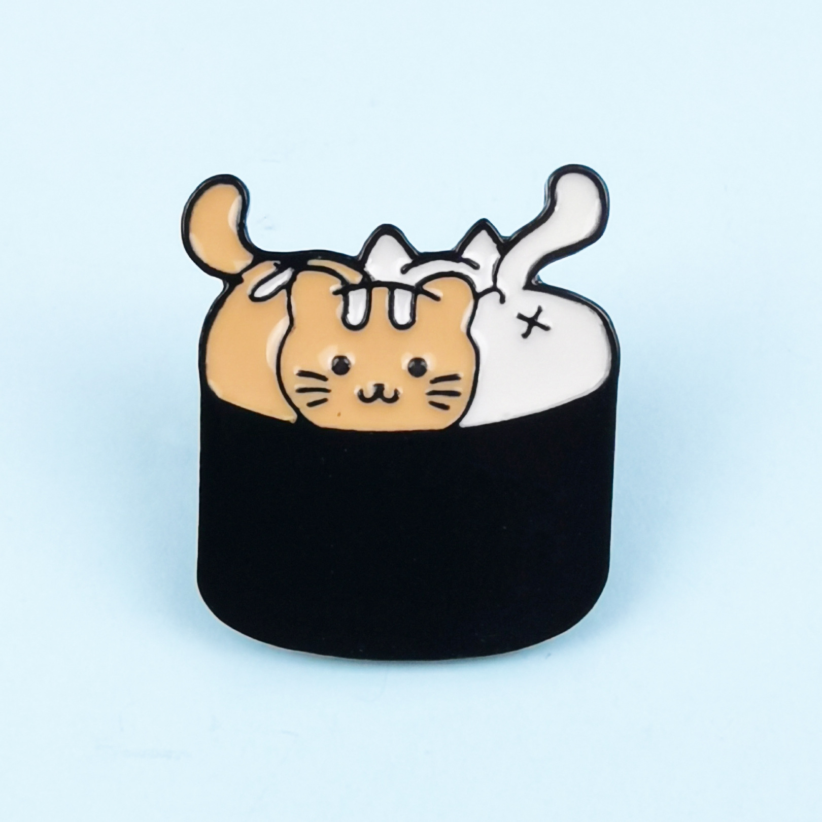 Broche de metal con forma de gato creativo Accesorios de insignia de gato de dibujos animados lindo