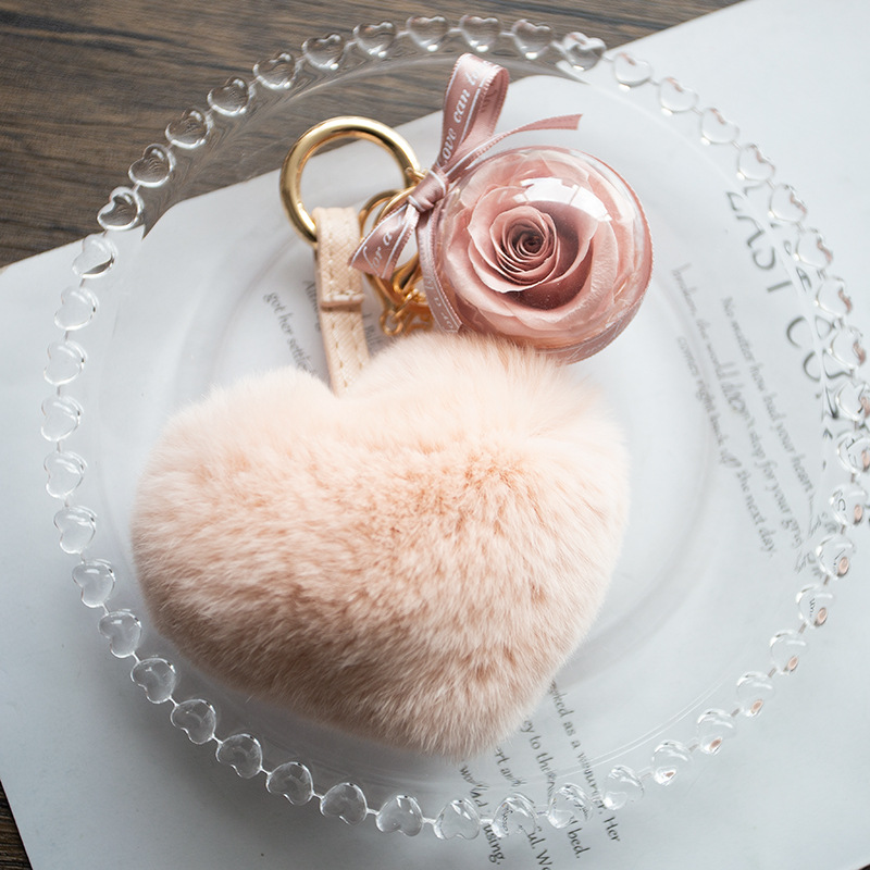 Llavero de flor eterna al por mayor colgante terminado ramo de flores secas Caja de regalo de San Valentín regalo de mano de novias regalo de bendición