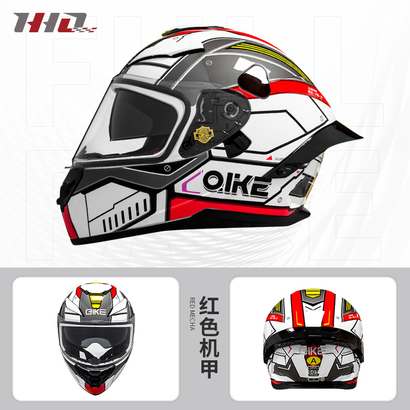 Nuevo casco de motocicleta transfronterizo de cuatro estaciones universal para hombres y mujeres locomotora doble lente casco completo al por mayor certificación 3C DOT