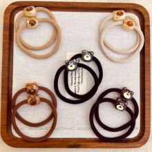 奶油熊猫字母高弹发圈柔软不伤发头绳头饰女义乌发饰市场批发货源