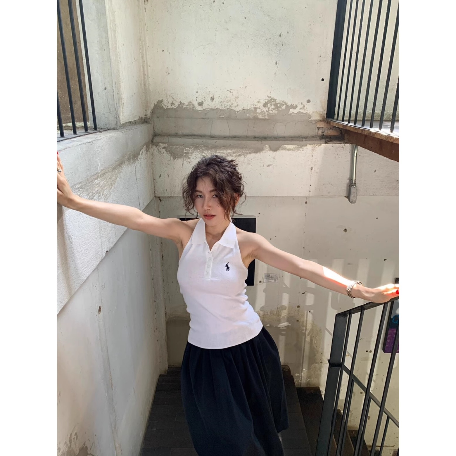 Spring retro knitted base fashionable tank top sleevless