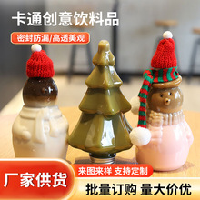 网红创意圣诞奶茶瓶 pet透明塑料瓶食品级饮料瓶子一次性商用摆摊