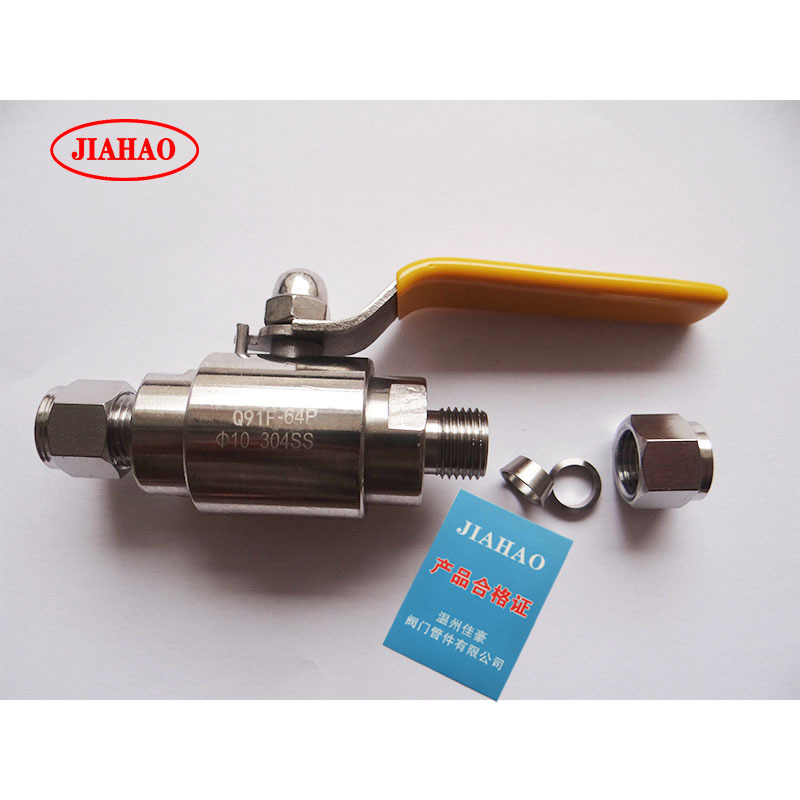 304 316不锈钢Q91F-64P QG.QY1-64P卡套式气路气源球阀