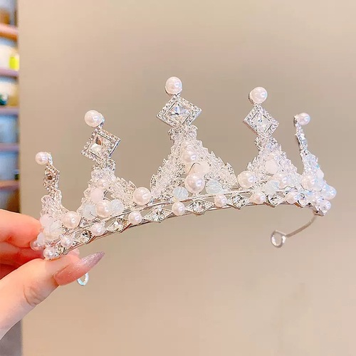 Children's Crown Tiara Princess Girls Performance Crown Crystal Headband Children's Birthday Hair Card Performance Jewelry Wholesale