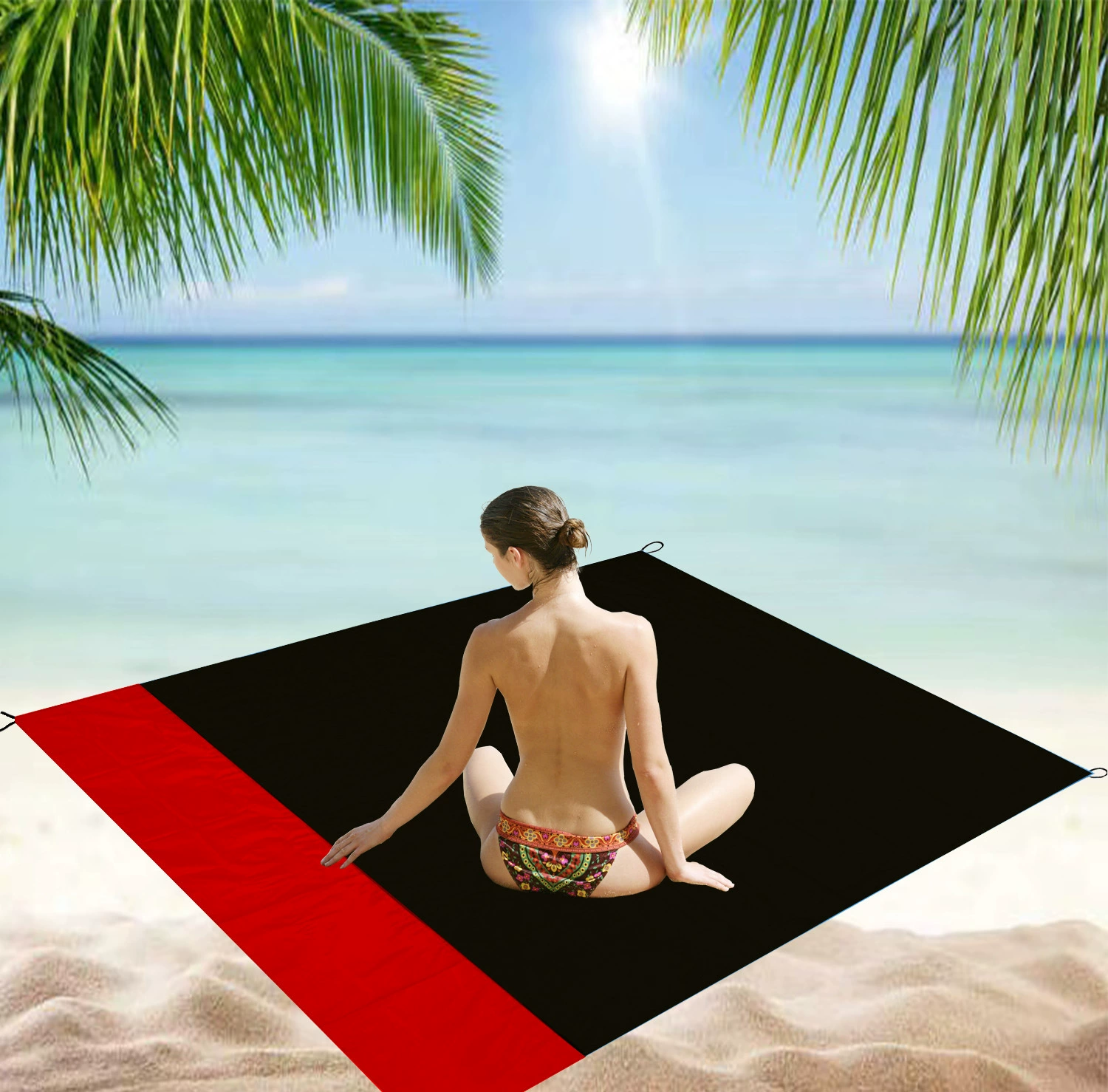 Outdoor Picnic Mat, Sandproof Waterproof Beach Pad 210×200 cm, Lightweight Foldable (0.31 kg)