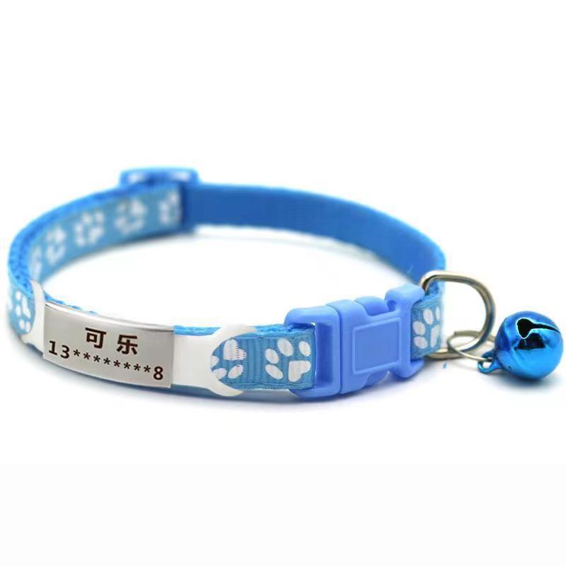 犬の札の刻まれた字の反射の首輪の猫の鈴の首輪の小型の犬の吊り下げの子犬の輪の猫の札のペットの用品|undefined