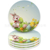 Creative Rural Easter Easter Easter Easter Rabbit Bunion Pack Marble Tattoo Hot Pad with Cork Round Ceramics Basin