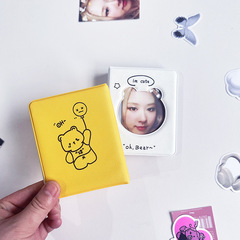 Album Small Card Album Photos Polaroid 3 inches 34 photos hollow bear photo album Small Card pp idol storage list